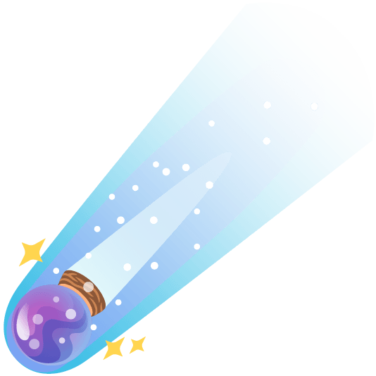 a crystal ball speeding like a comet