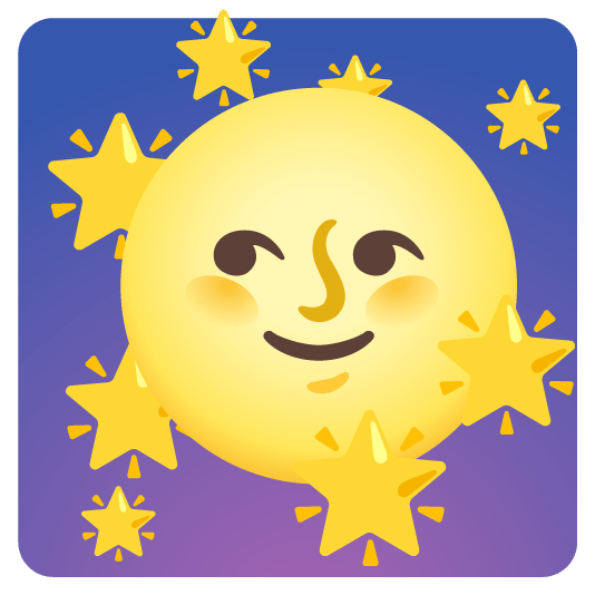 a coy smiling moon