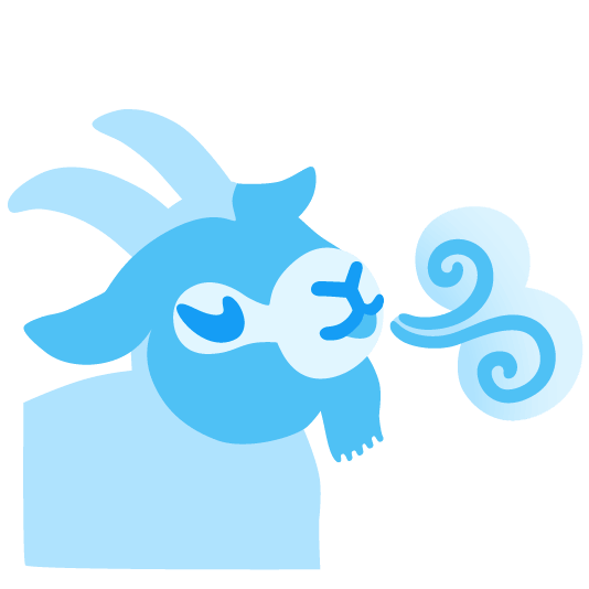 a mote of blowing wind shaped like a goat